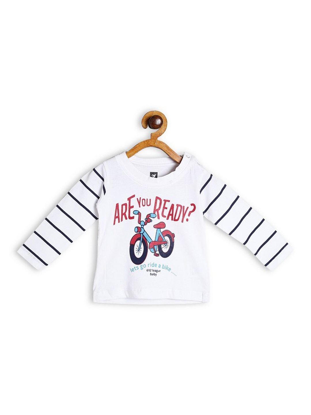 

612League Boys White Typography Printed T-shirt