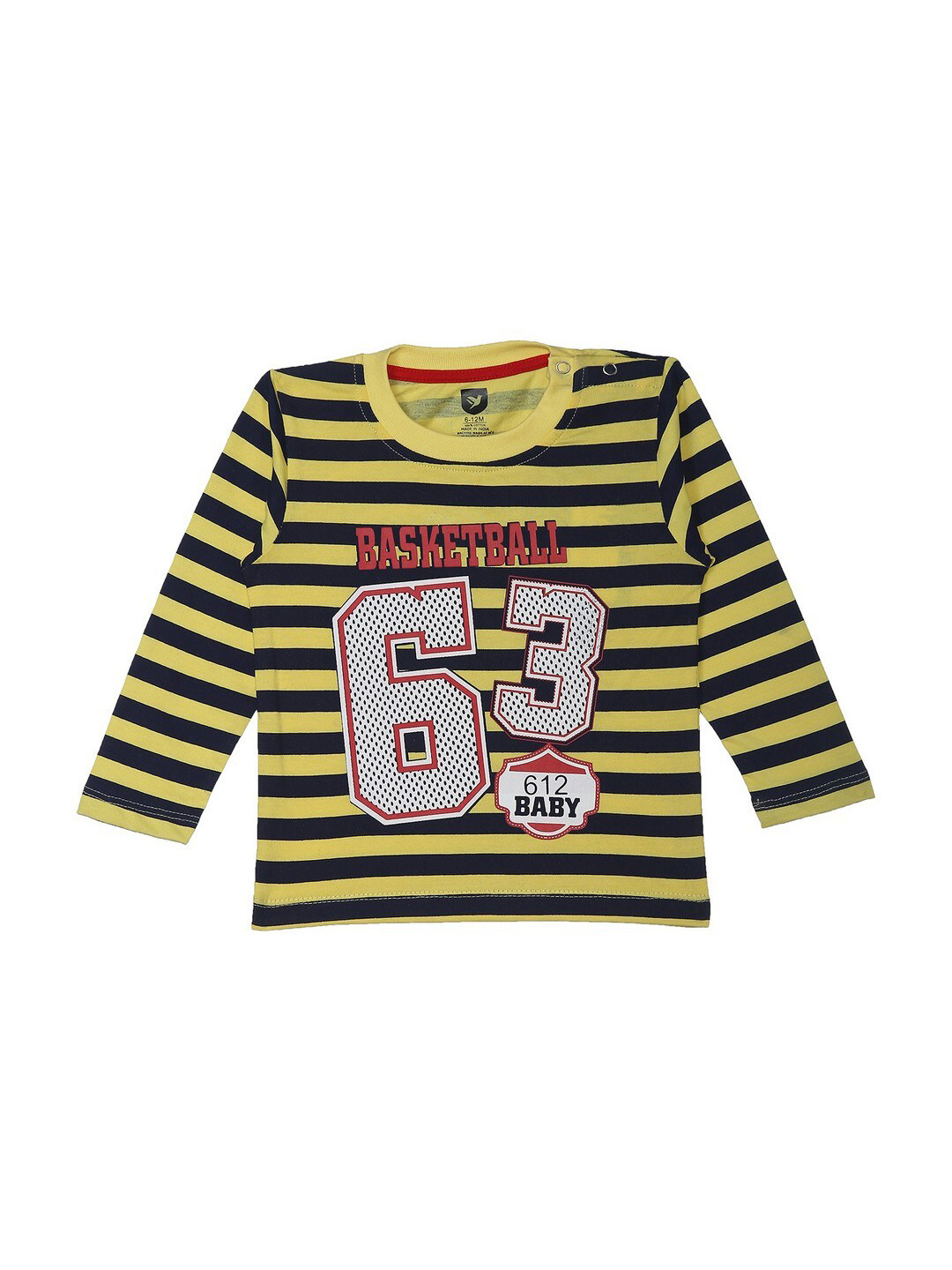 

612League Boys Yellow Striped Cotton T-shirt
