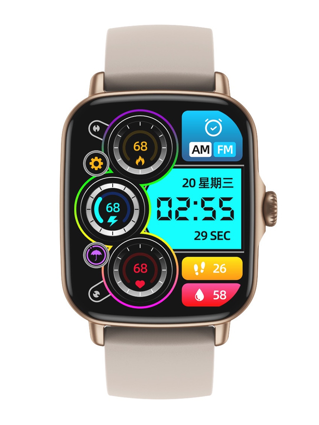 

Minix Unisex Gold-Toned & Black Bluetooth Calling & Sleep Monitor Smart Watches