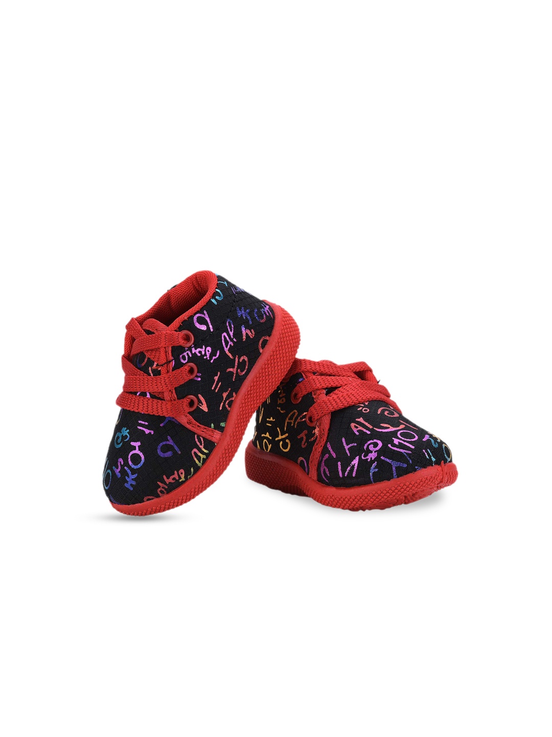 Smartots Unisex Kids Black Printed Sneakers