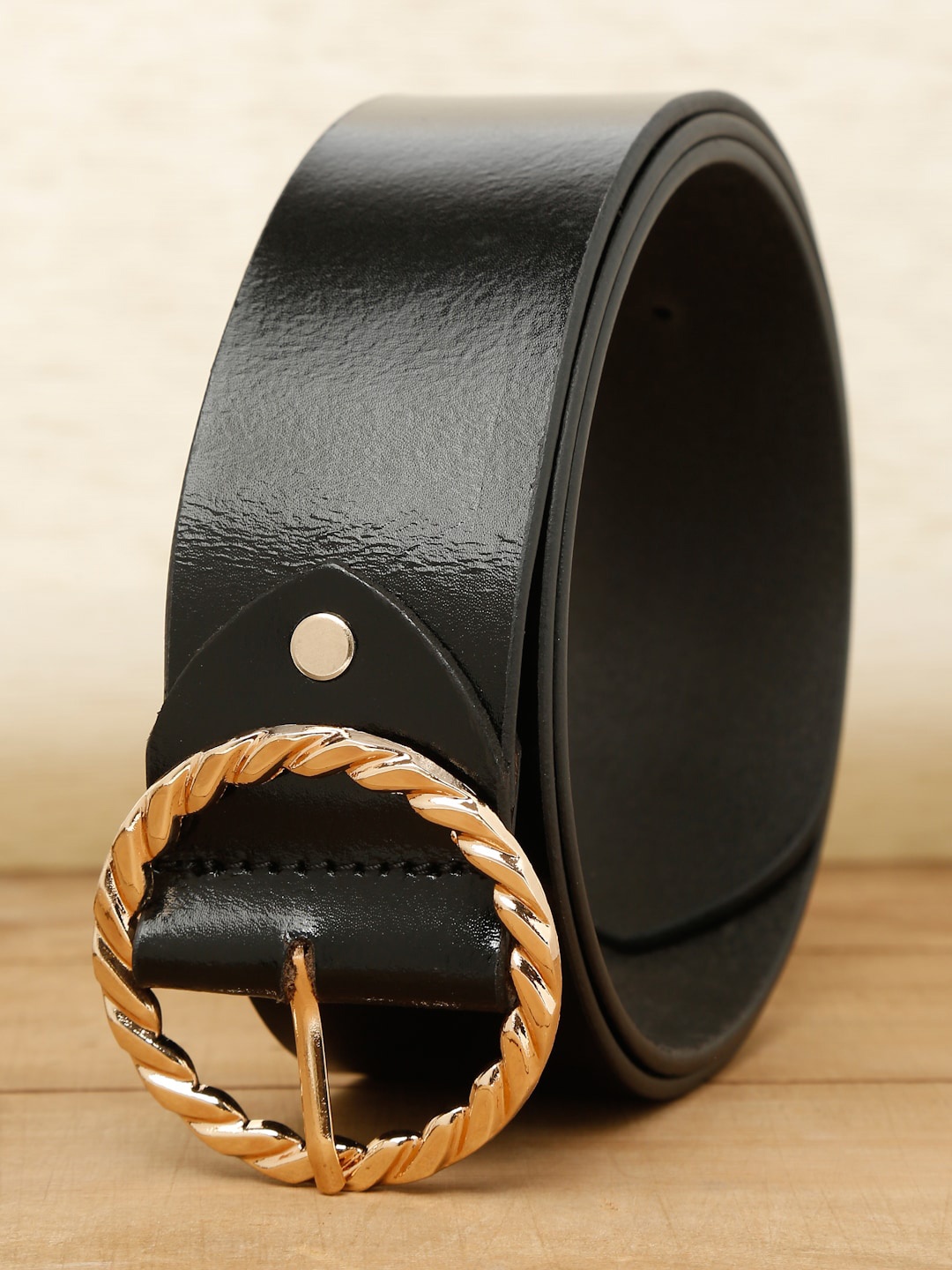 

Teakwood Leathers Women Black Leather Belt