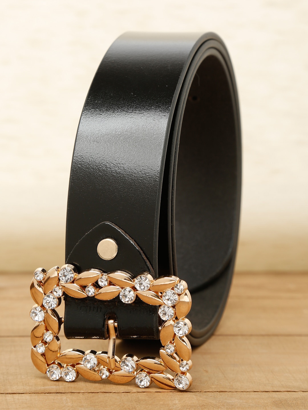 

Teakwood Leathers Women Black Leather Belt
