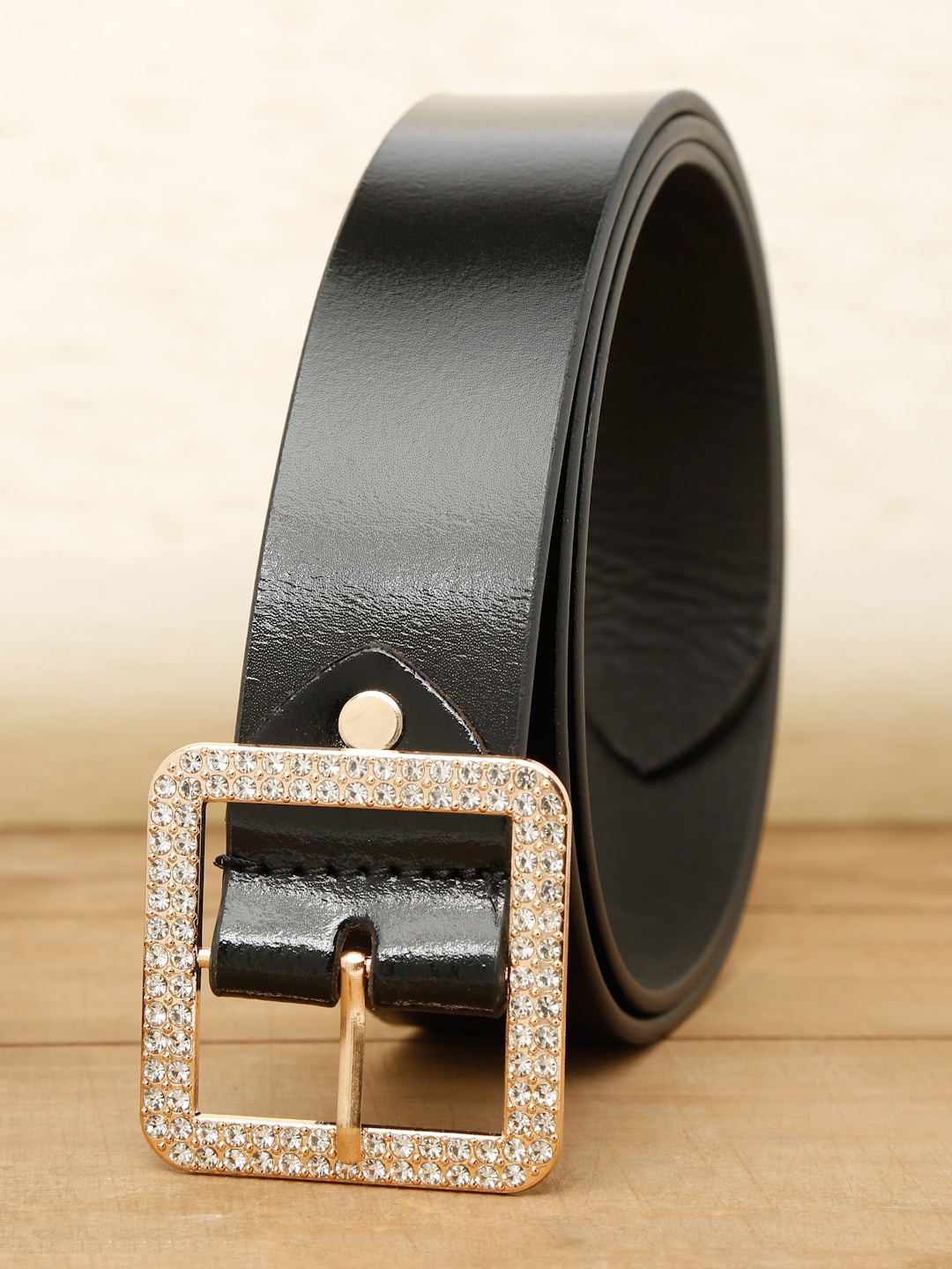 

Teakwood Leathers Women Black Leather Belt