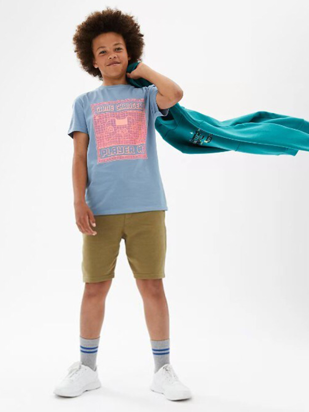 

Marks & Spencer Girls Blue Typography Printed T-shirt