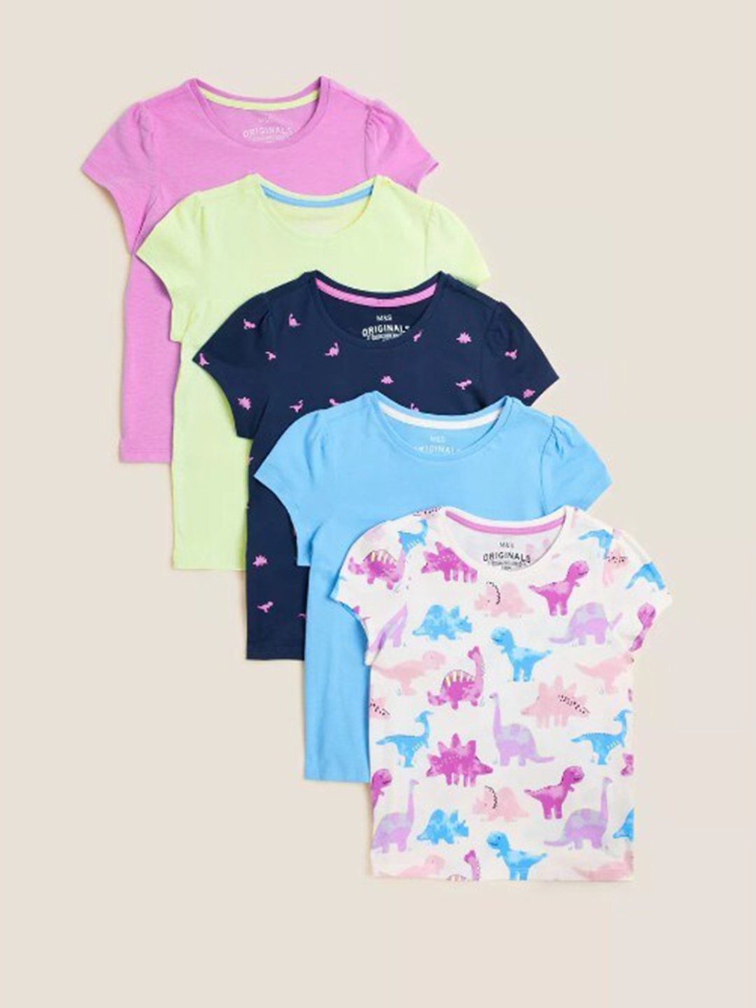 

Marks & Spencer Pack Of 5 Girls Extended Sleeves Top, Purple