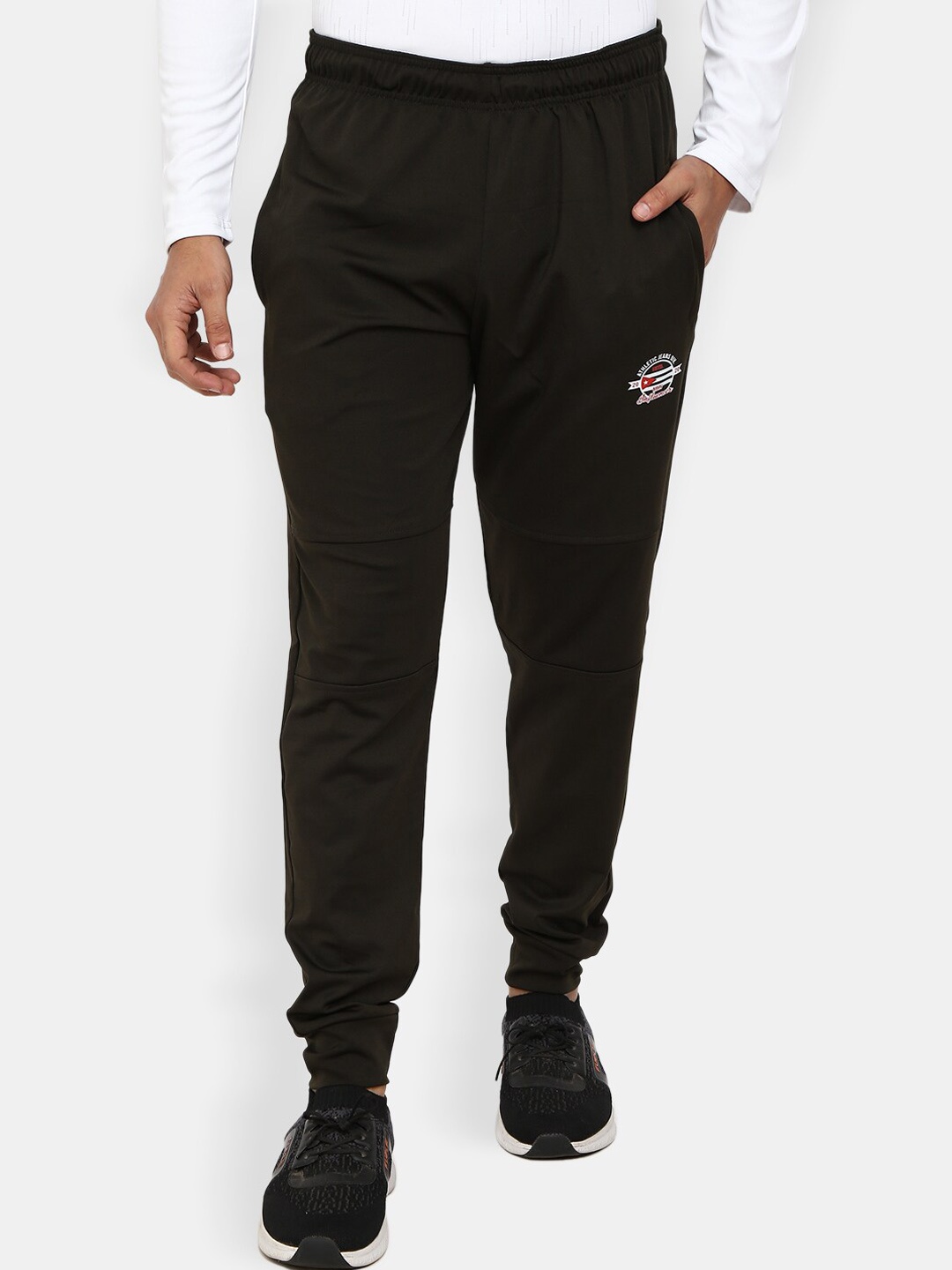 

V-Mart Men Olive Green Solid Track Pants