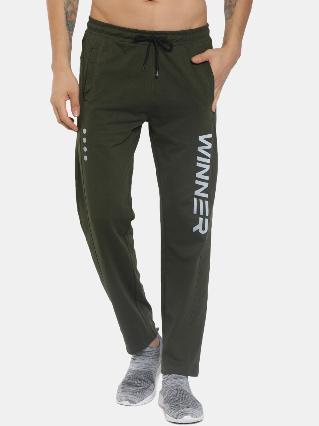 

V-Mart Men Olive Green Solid Terry Track Pants