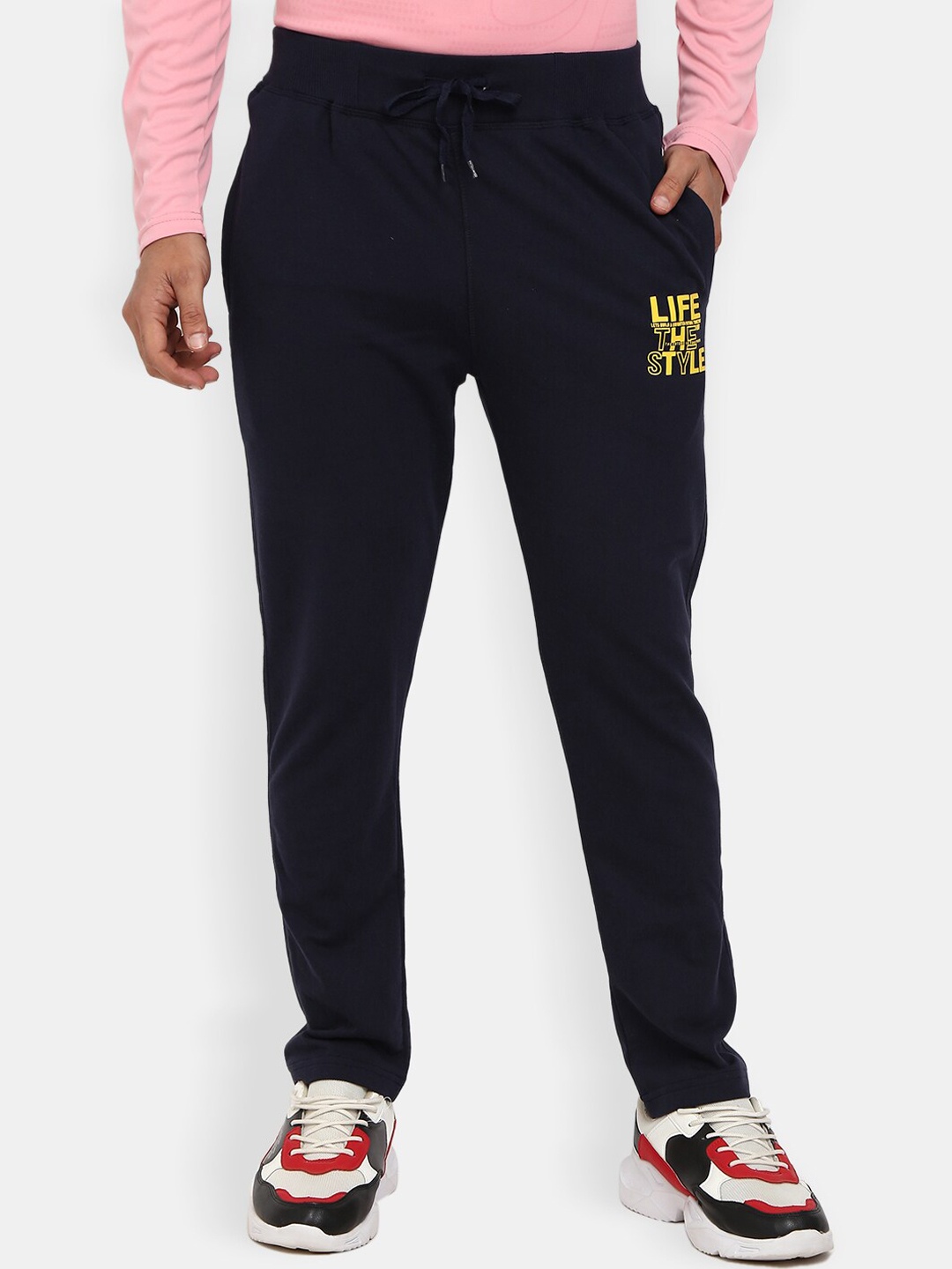 

V-Mart Men Navy Blue Solid Track Pants