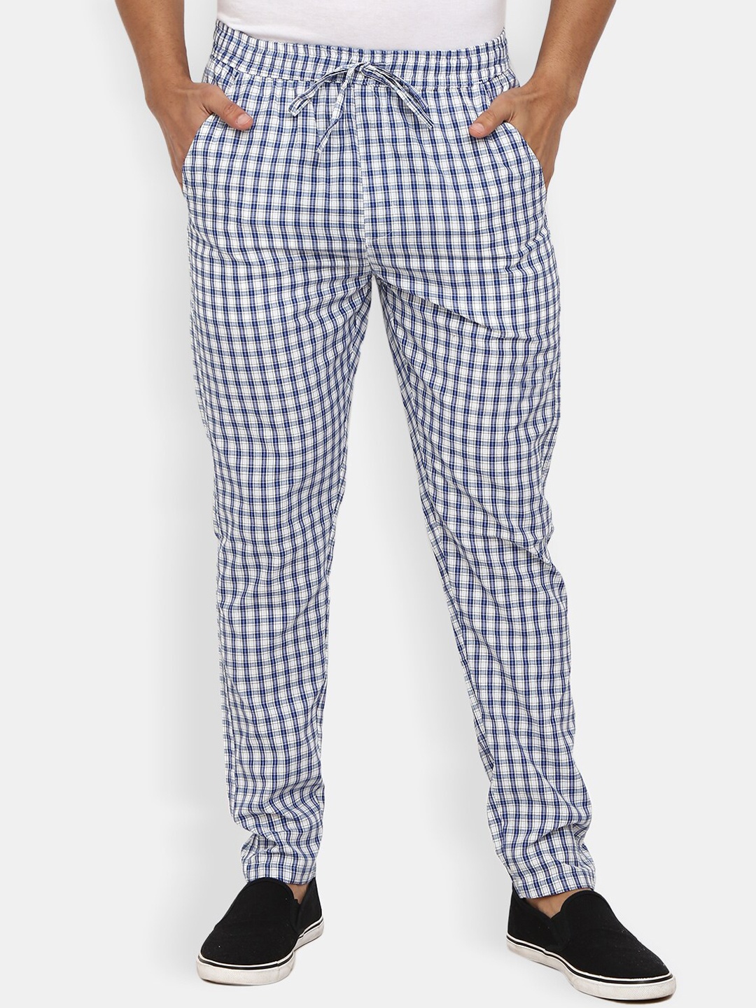 

V-Mart Men Navy Blue Striped Track Pants
