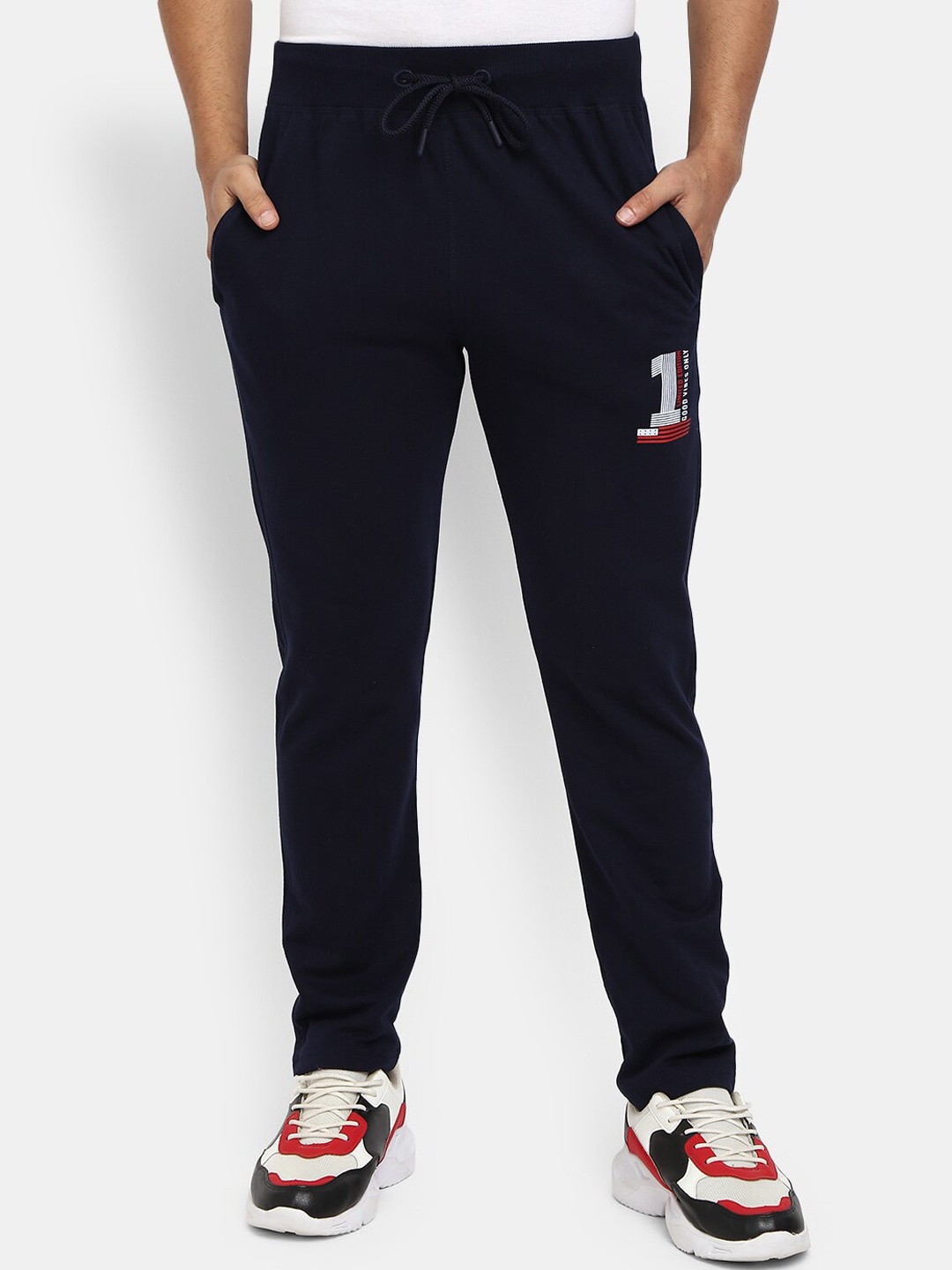 

V-Mart Men Navy Blue Solid Track Pants