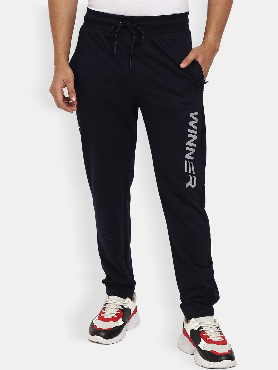 

V-Mart Men Navy Blue Regular Fit Solid Track Pants