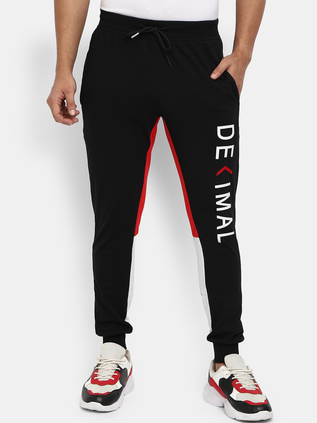 

V-Mart Men Black Typography Printed Track Pants