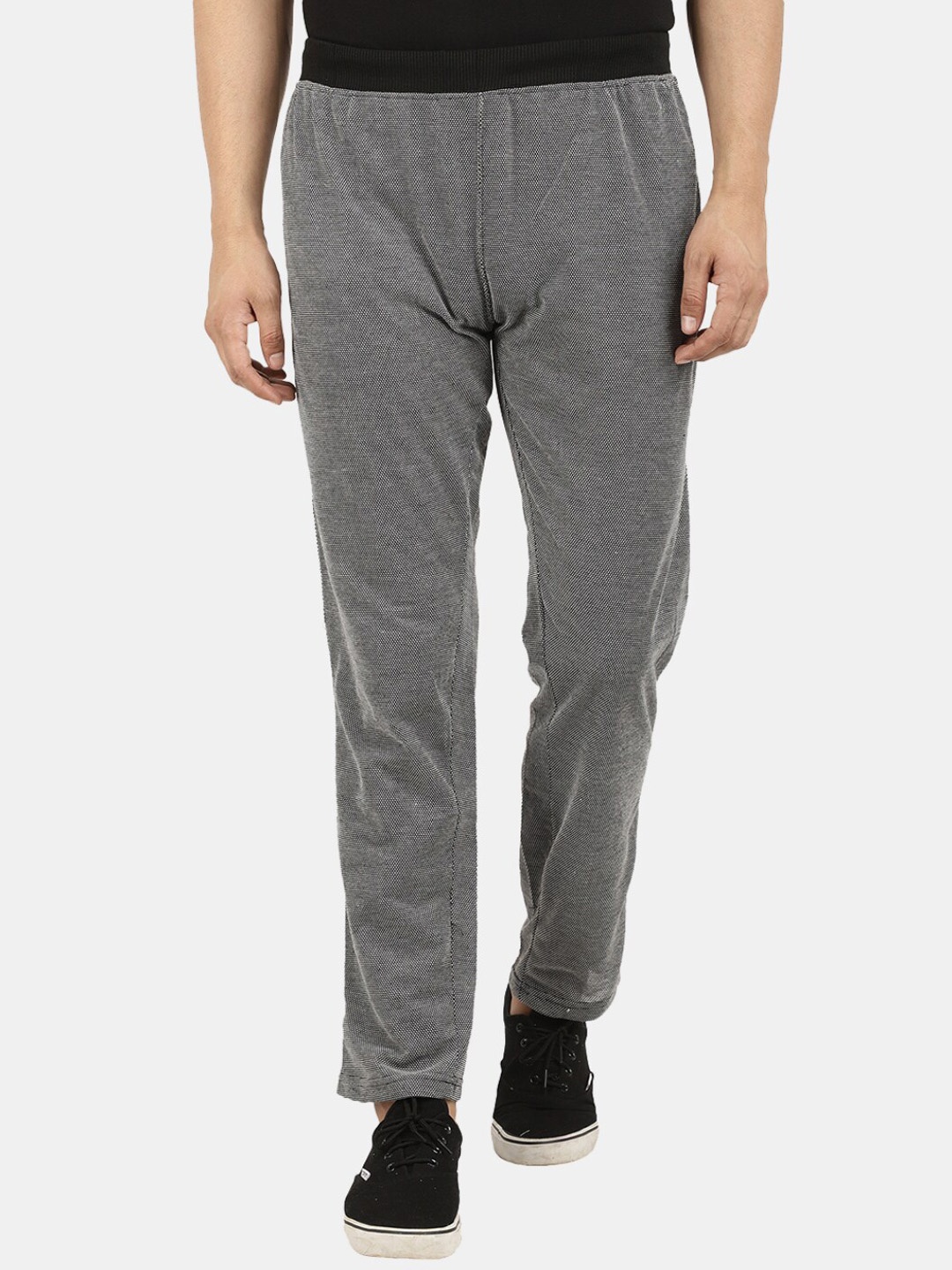 

V-Mart Men Black Self Design Track Pants