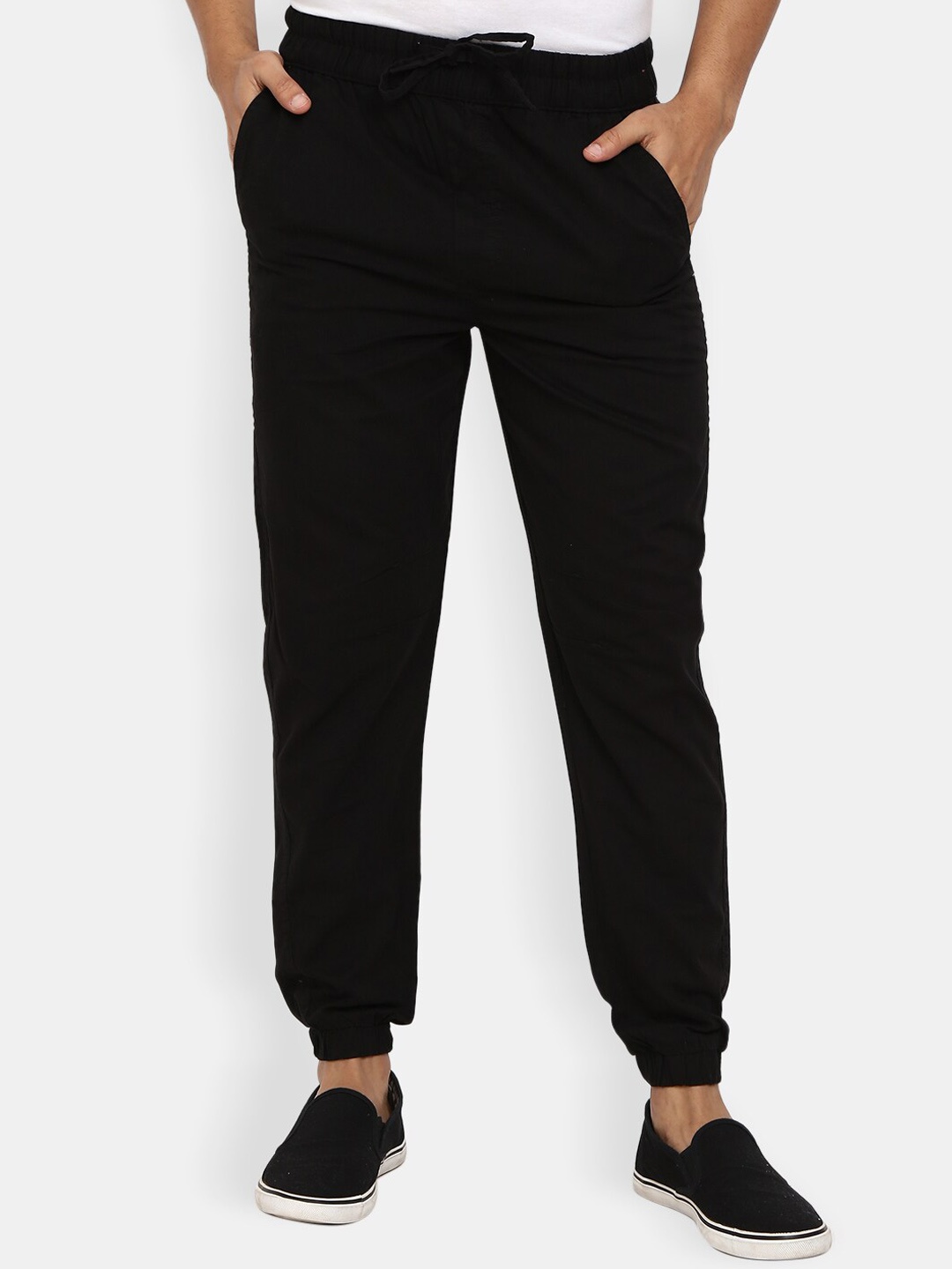 

V-Mart Men Black Solid Joggers Track Pant
