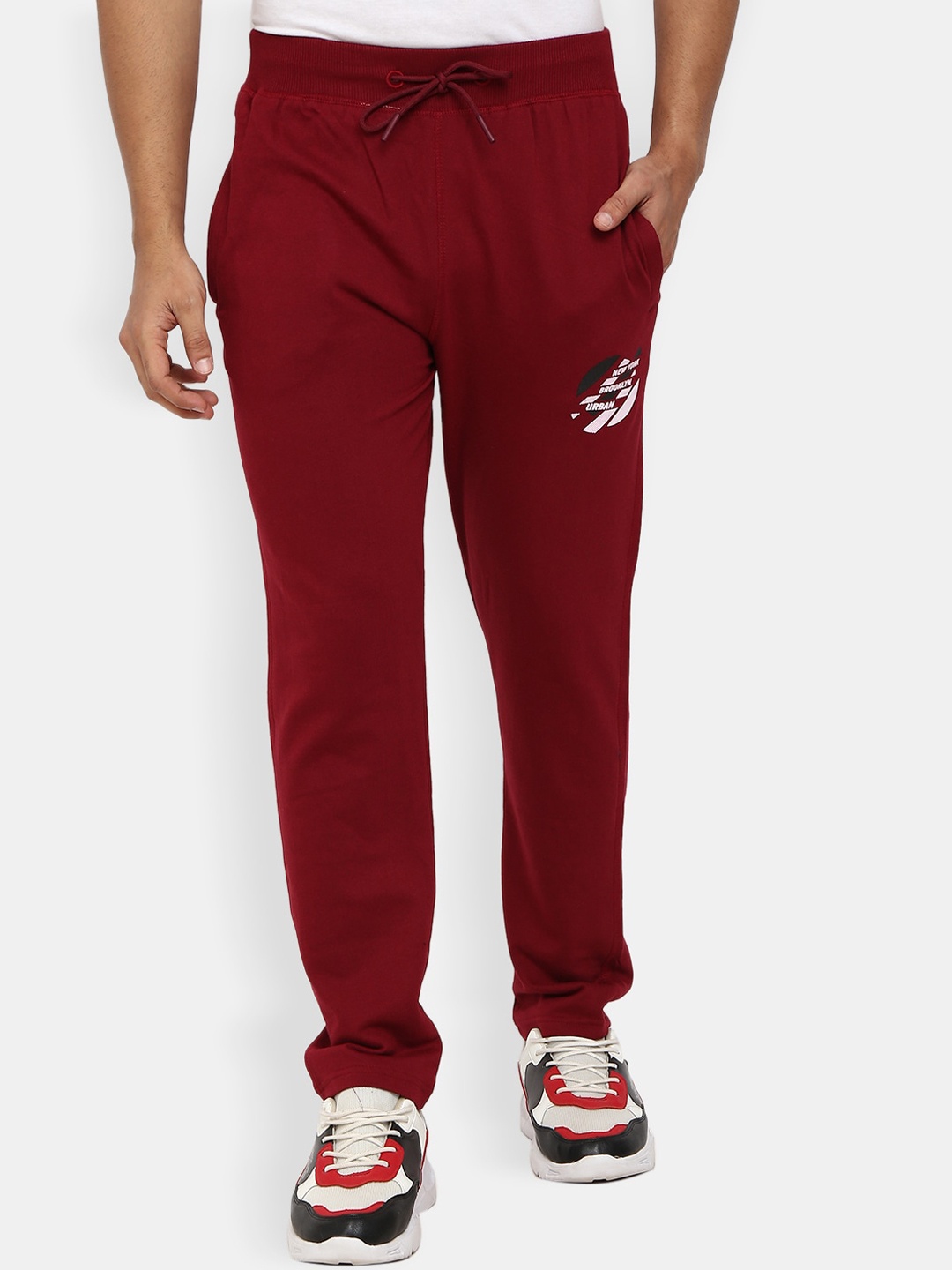 

V-Mart Men Maroon Solid Cotton Track Pants