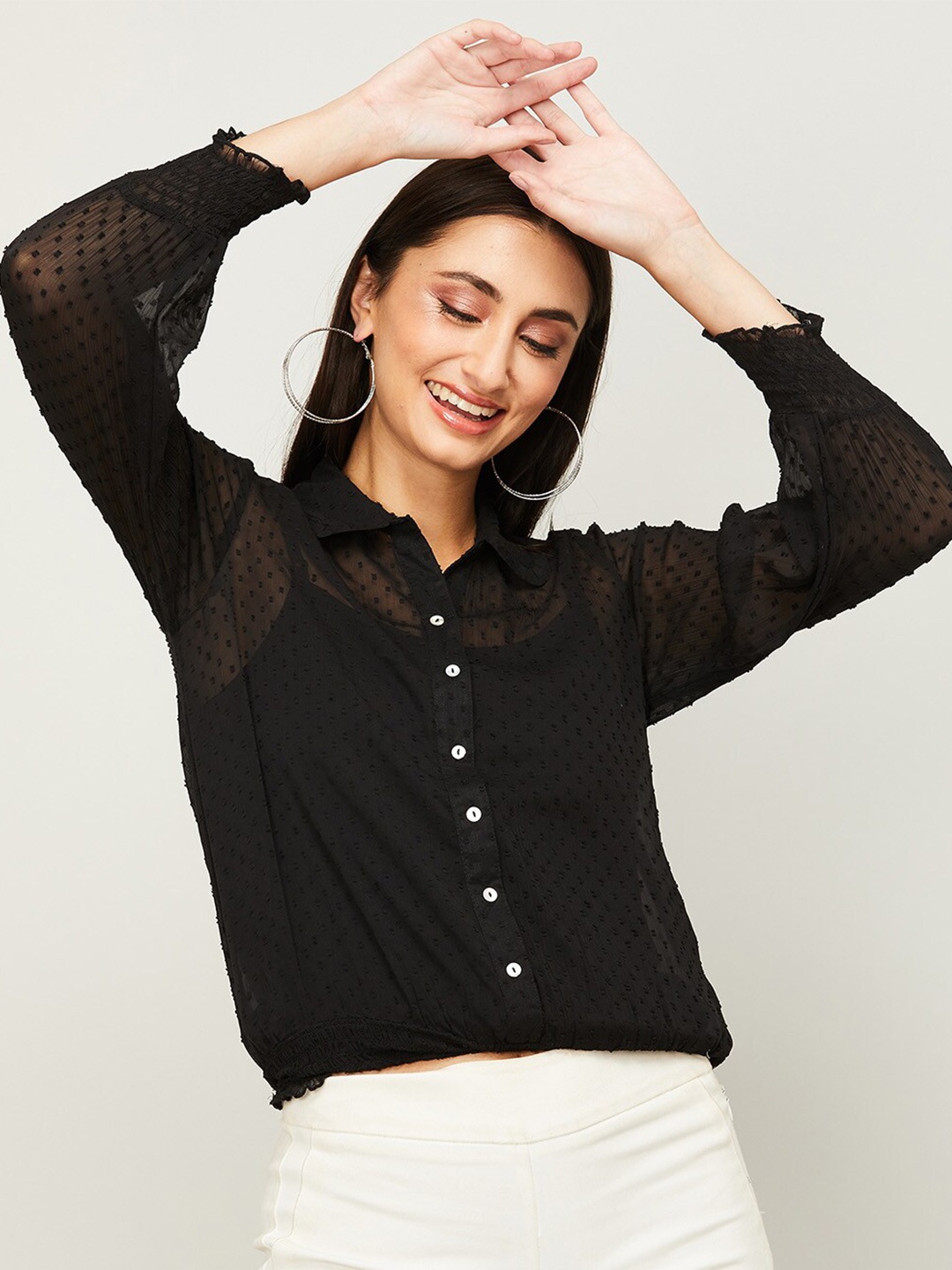 

CODE by Lifestyle Black Shirt Style Top