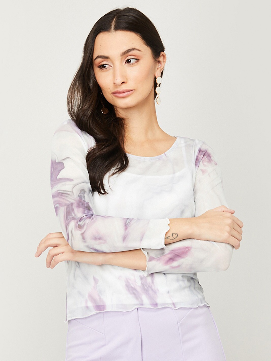 

CODE by Lifestyle White Print Top