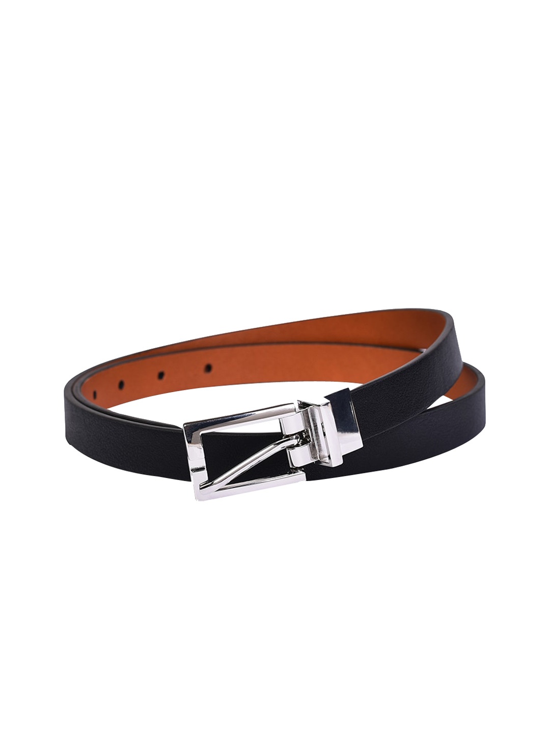 

Belwaba Women Black Textured PU Belt