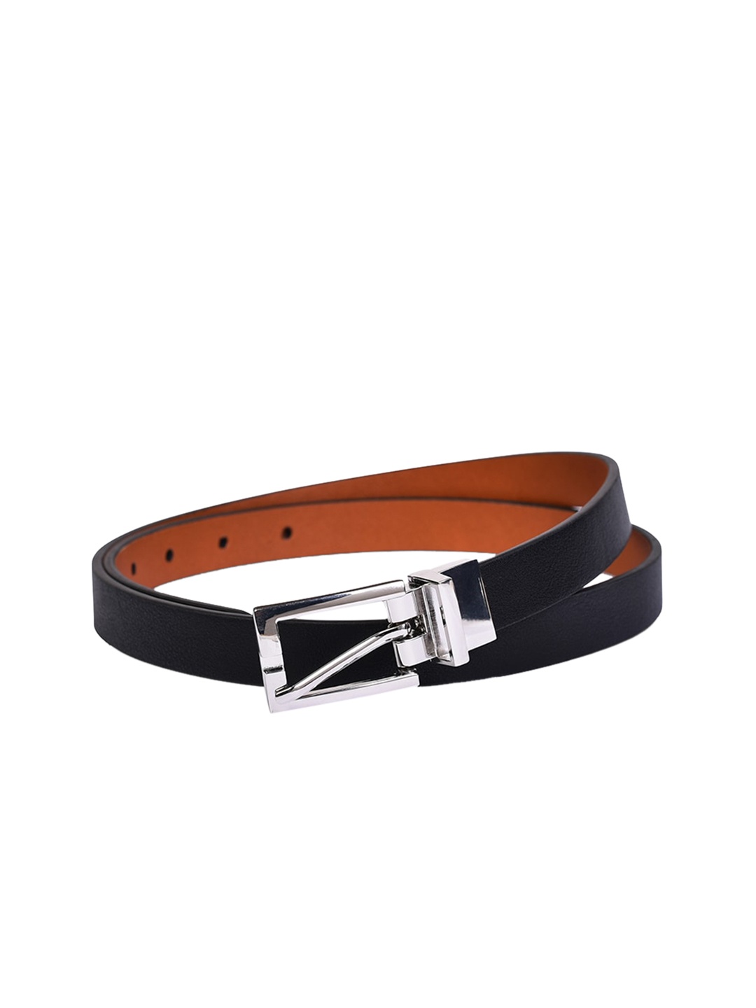 

Belwaba Women Black Textured PU Belt