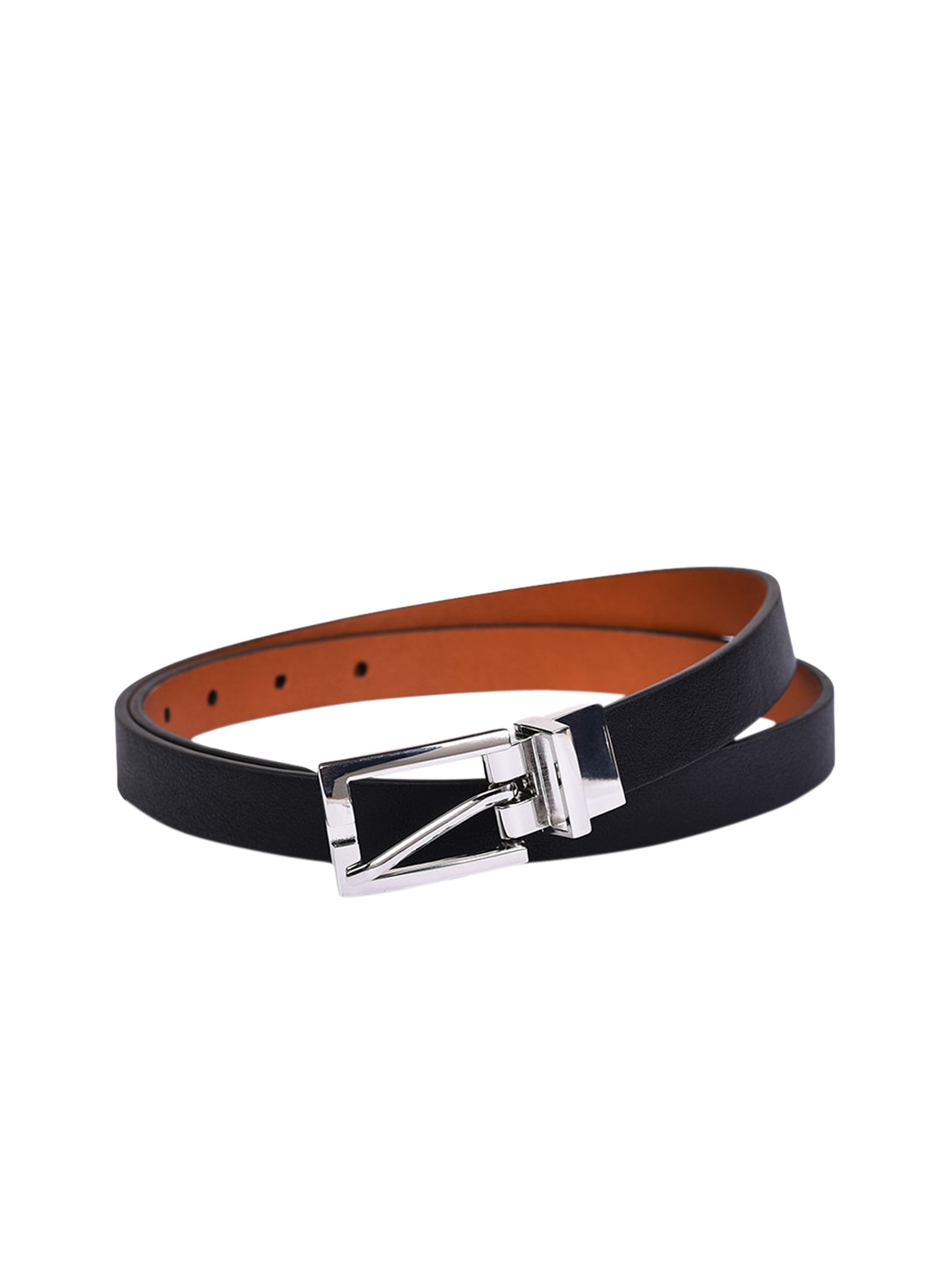 

Belwaba Women Black Textured PU Belt