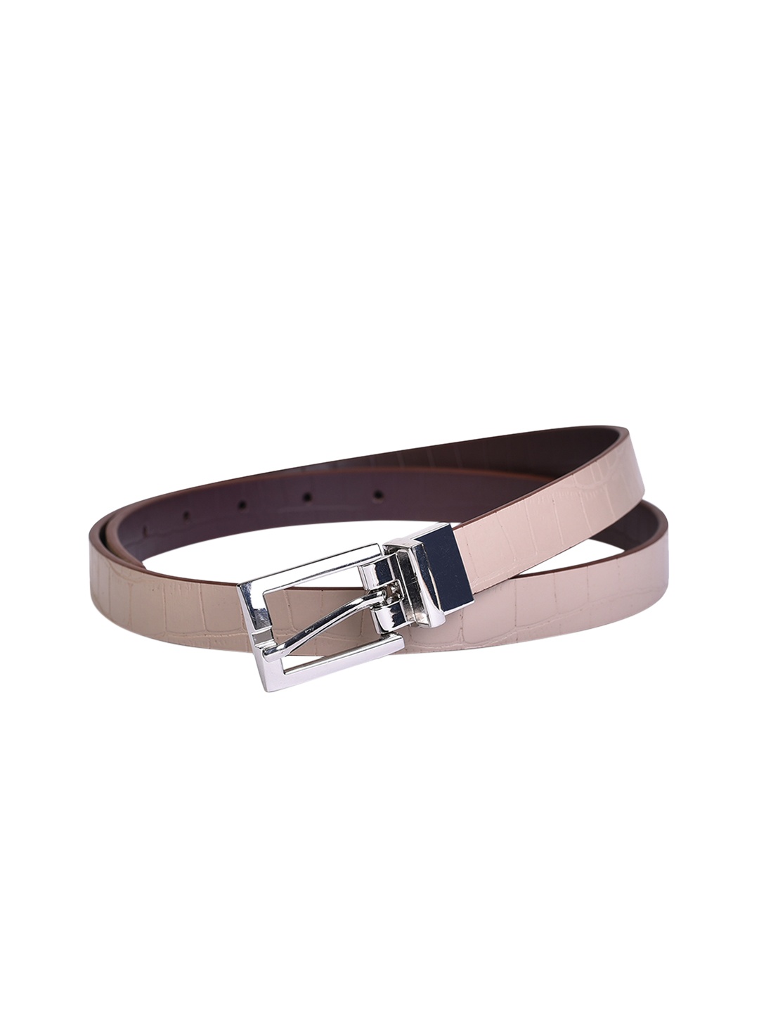 

Belwaba Women Beige Textured Reversible Belt