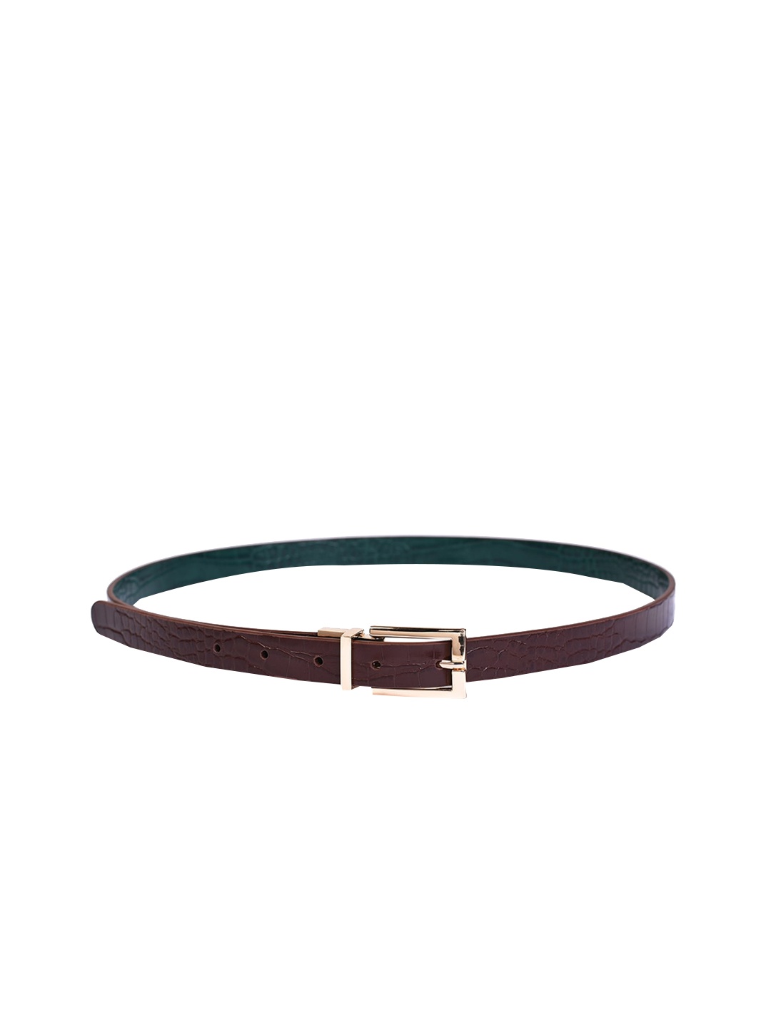 

Belwaba Women Green Textured PU Belt