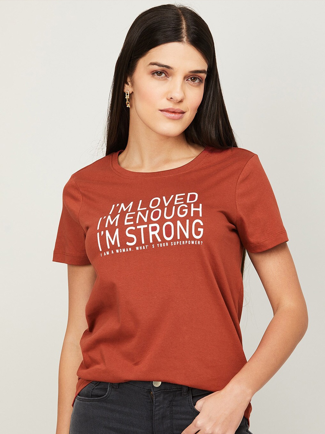 

Fame Forever by Lifestyle Women Red Typography Printed T-shirt