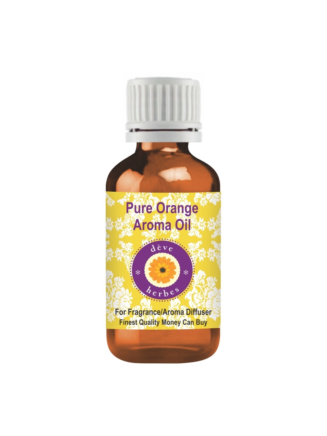 

Deve Herbes Pure Orange Aroma Oil Natural Therapeutic Grade - 30ml, Yellow