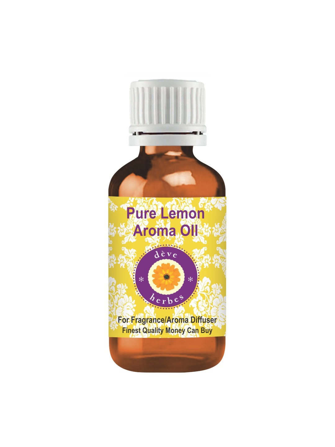 

Deve Herbes Pure Lemon Aroma Oil Natural Therapeutic Grade - 15 ml, Yellow