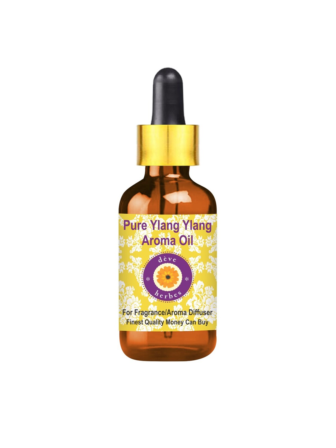 

Deve Herbes Pure Ylang Ylang Aroma Oil with Glass Dropper - 50ml, Yellow
