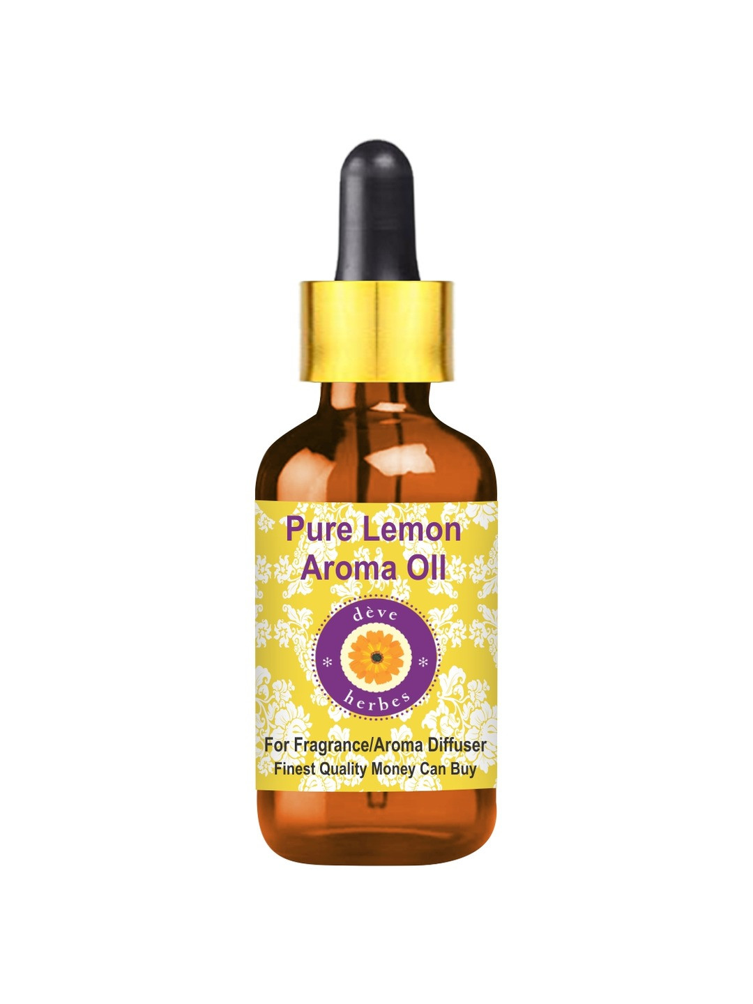

Deve Herbes Pure Lemon Aroma Oil with Glass Dropper - 100ml, Green
