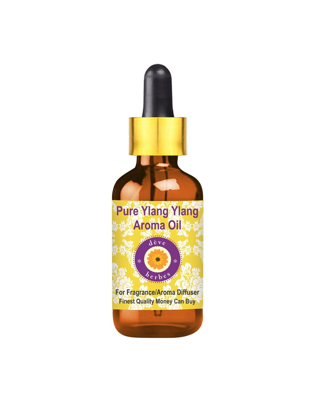 

Deve Herbes Pure Ylang Ylang Aroma Oil Natural Therapeutic Grade with Glass Dropper- 100ml, Yellow