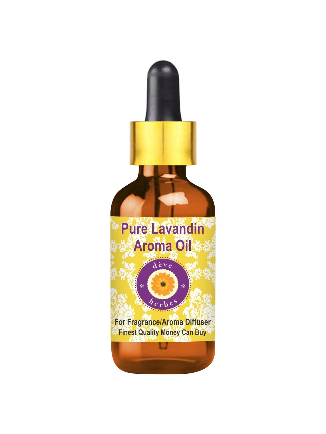 

Deve Herbes Pure Lavandin Aroma Oil Natural Therapeutic Grade with Glass Dropper - 50ml, Yellow