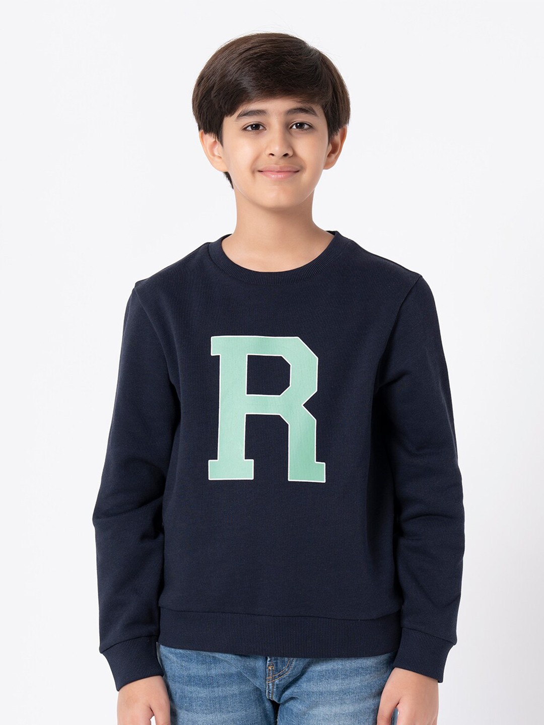 

Red Tape Unisex Kids Navy Blue Printed Sweatshirt