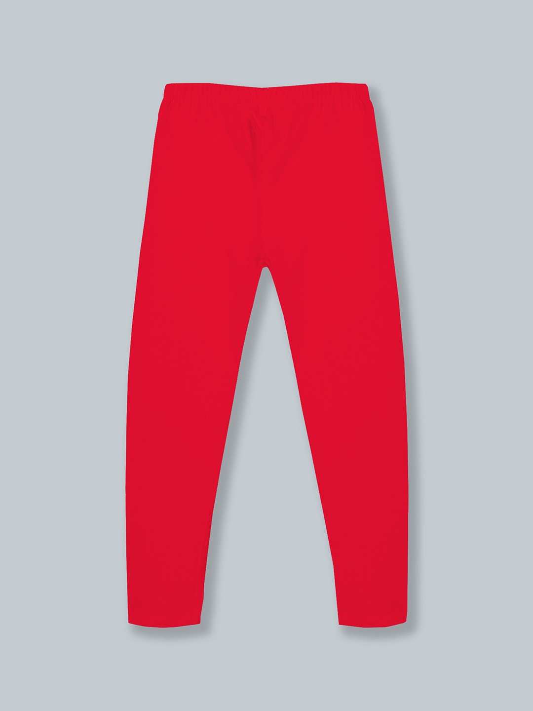 

KiddoPanti Girls Red Solid Ankle-Length Leggings
