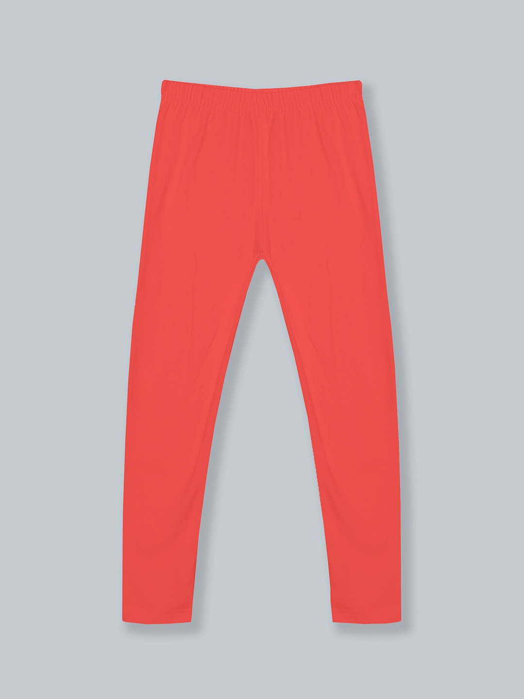 

KiddoPanti Girls Coral Solid Ankle Length Leggings