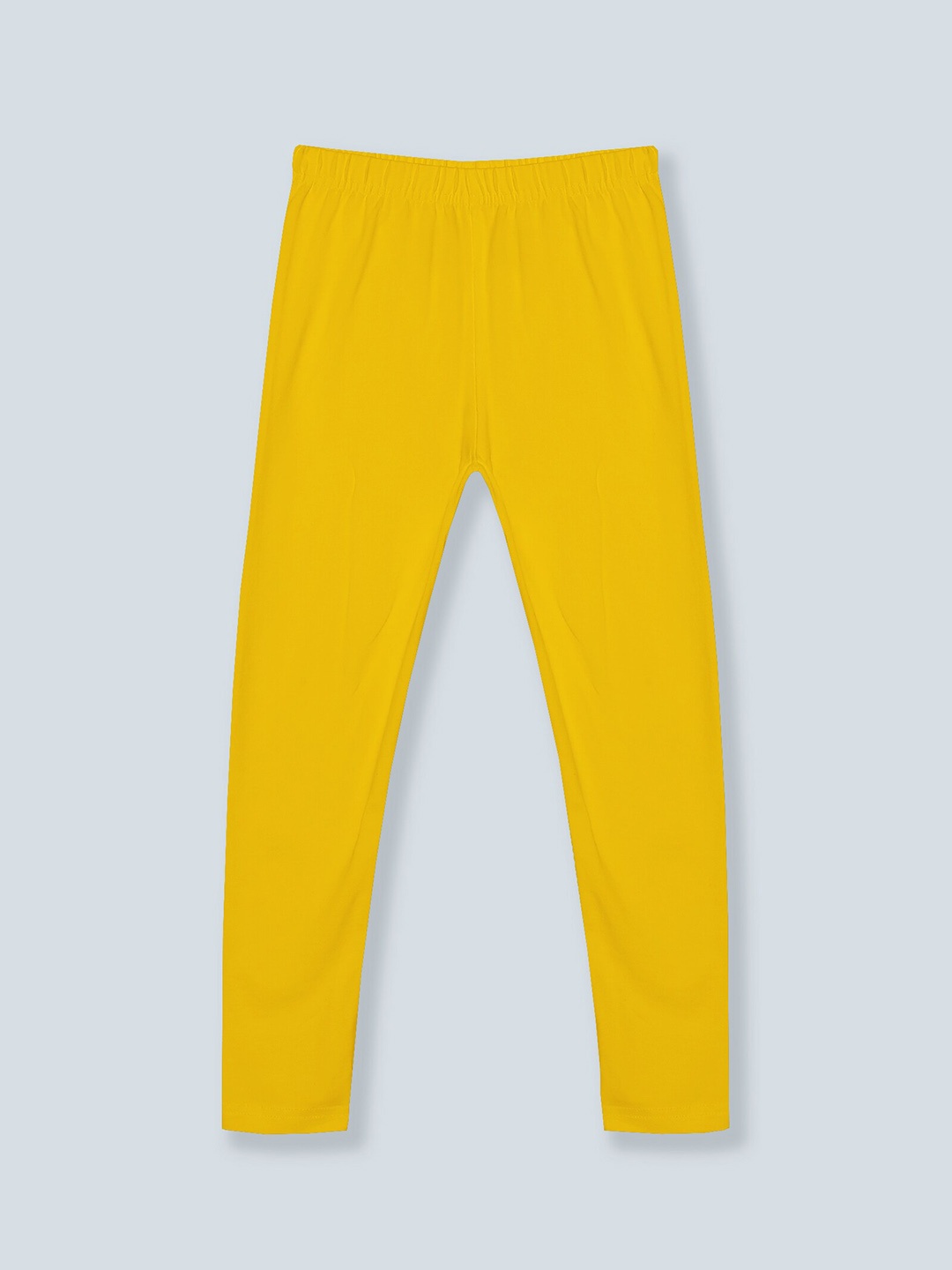 

KiddoPanti Girls Mustard Solid Ankle-Length Leggings