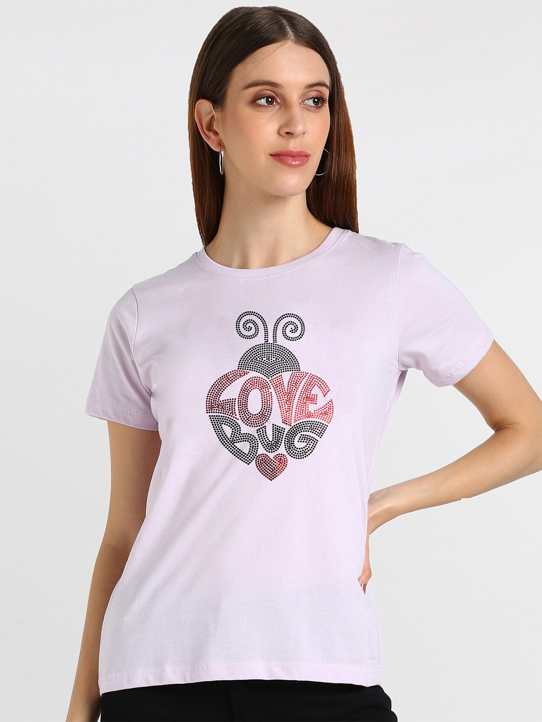 

shashvi Women Purple Printed T-shirt