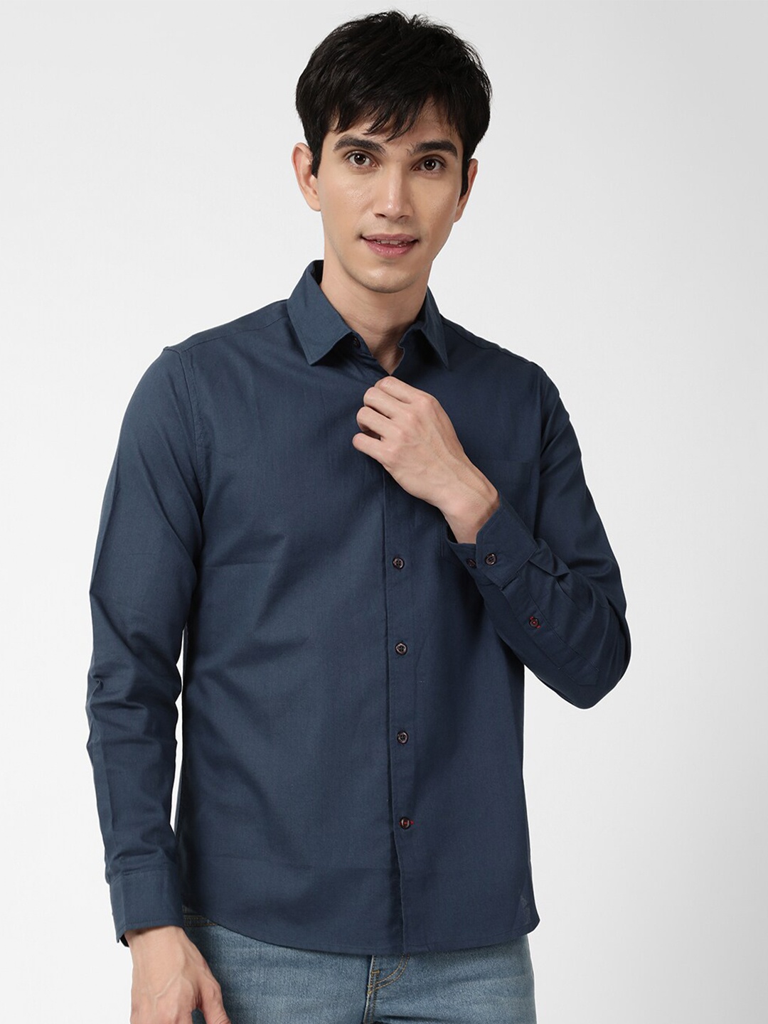 

VASTRADO Men Navy Blue Casual Shirt
