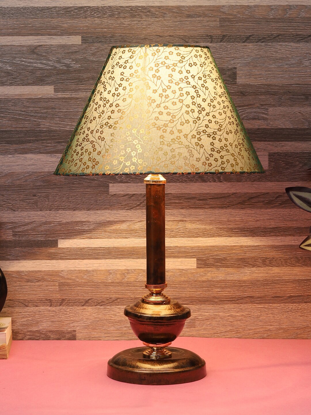 

foziq Copper-Toned Printed Table Lamps