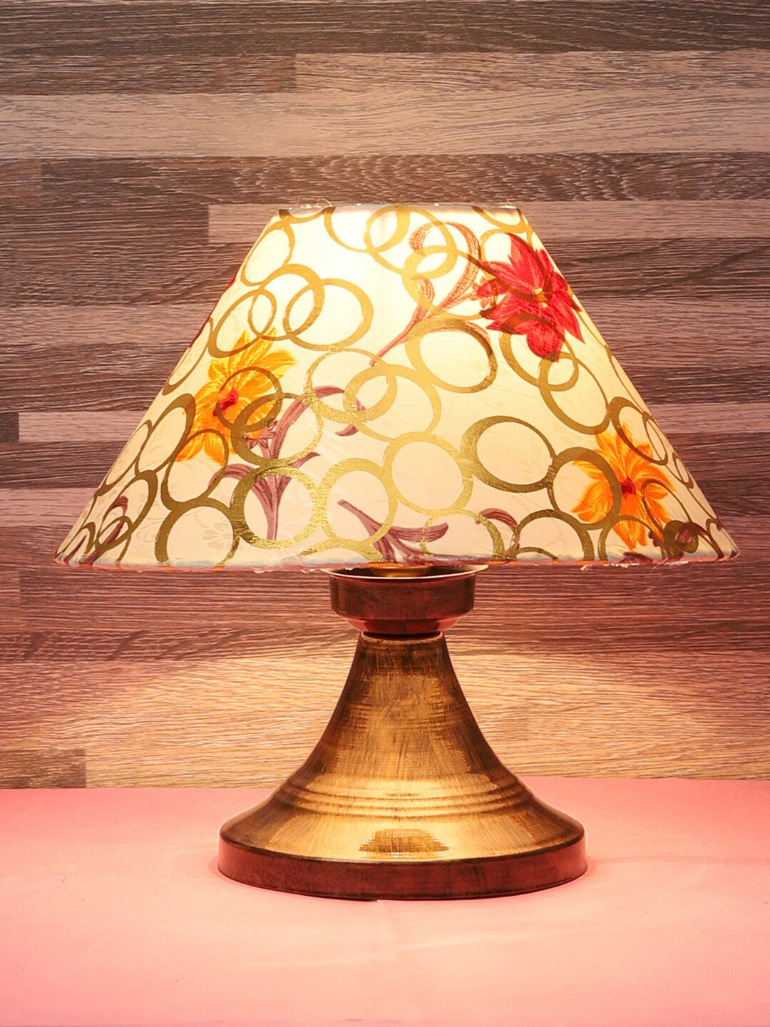 

foziq Copper-Toned Printed Table Lamps
