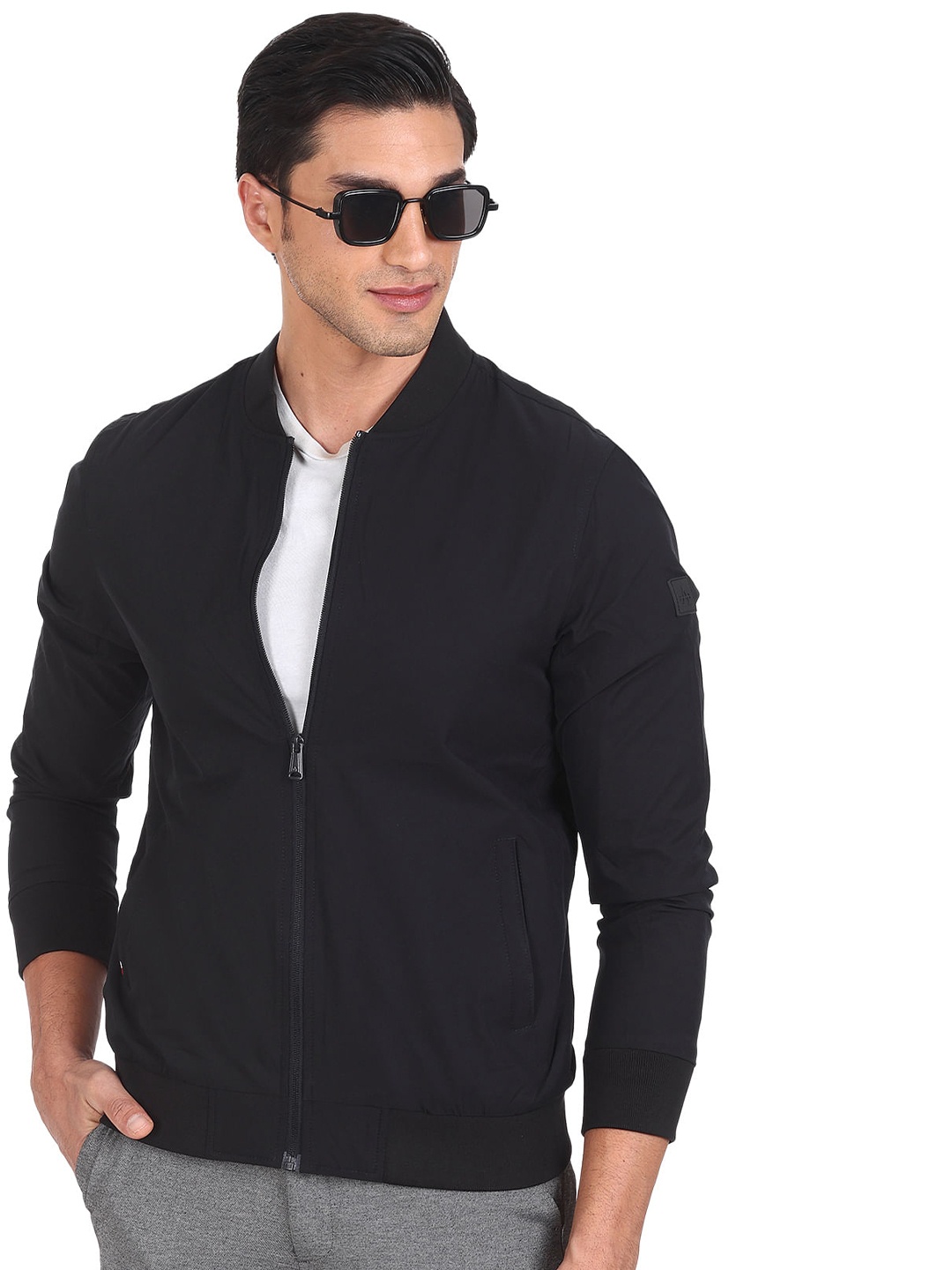 Arrow Sport Men Black Solid Tailored Jacket
