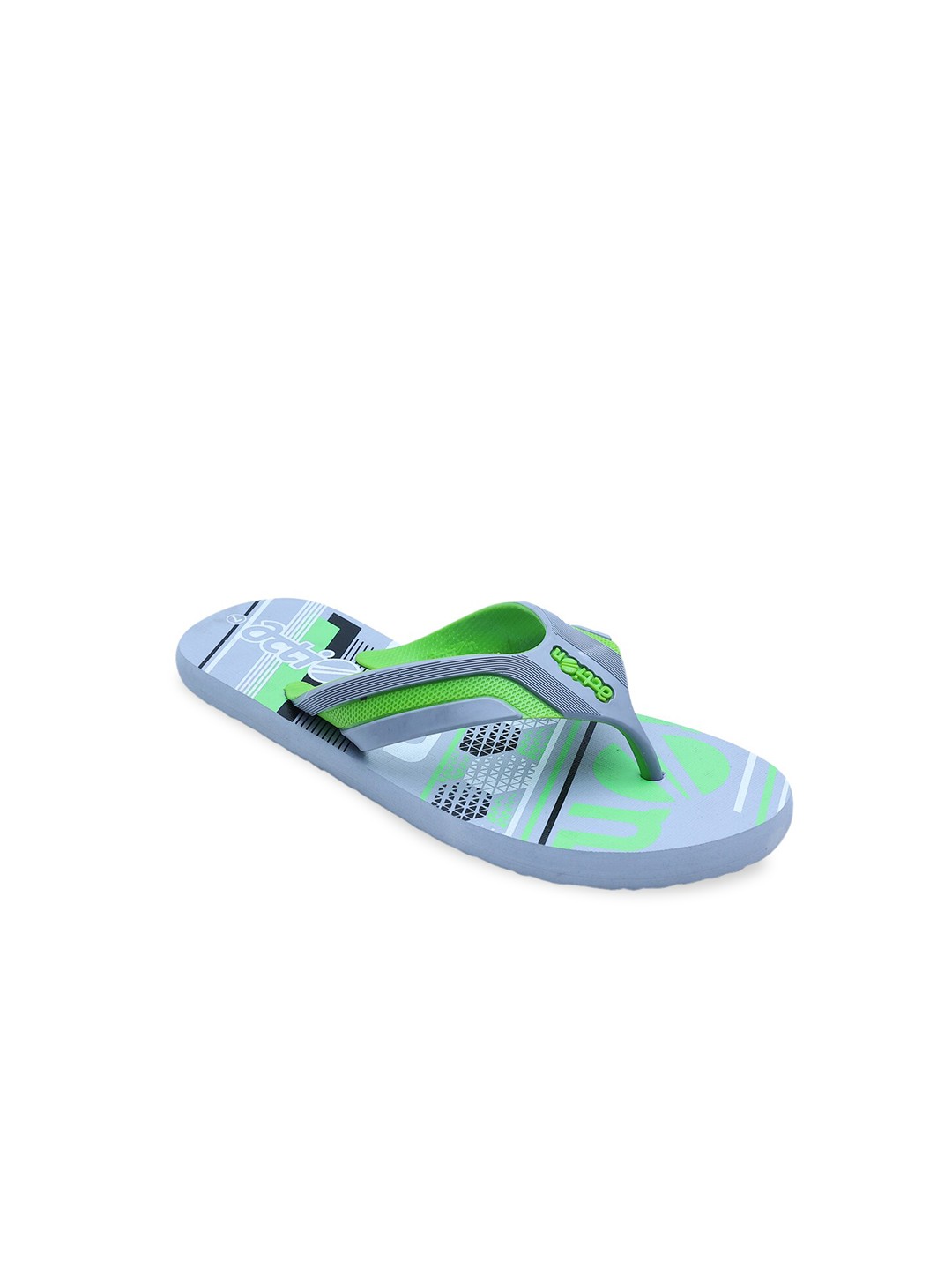 

Action Men Grey & Green Printed Rubber Thong Flip-Flops