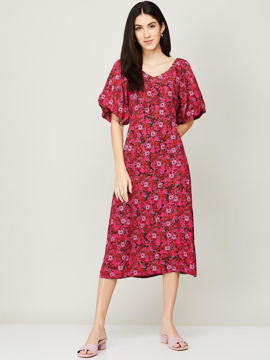 

CODE by Lifestyle Red Floral Midi Dress