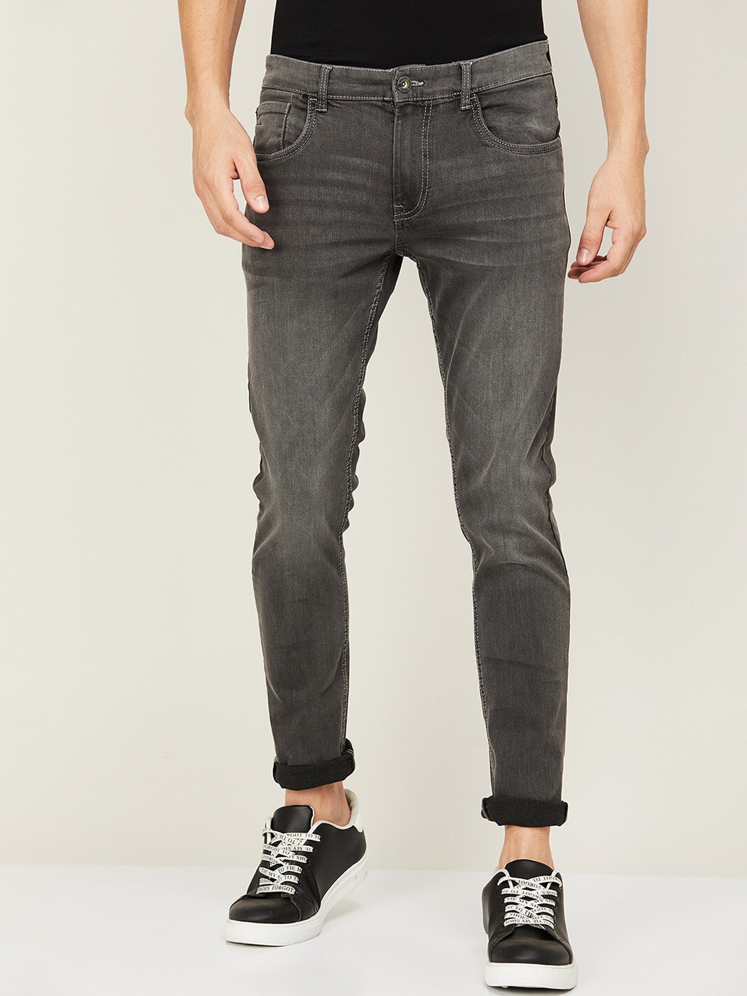 

Bossini Men Grey Skinny Fit Heavy Fade Jeans