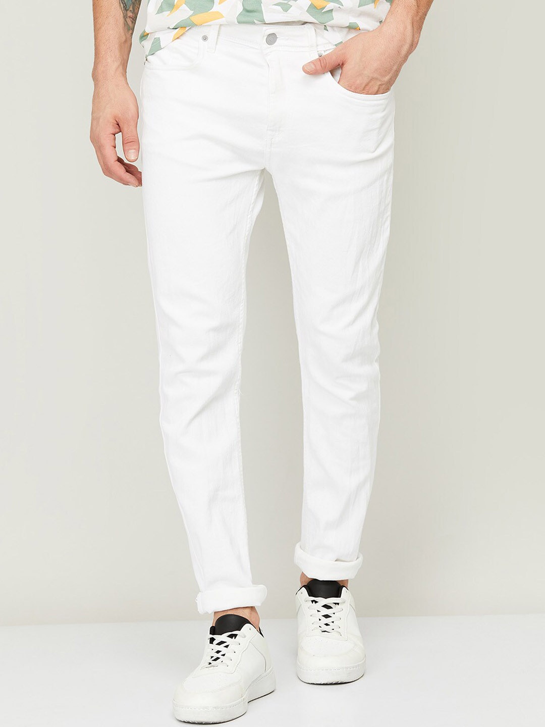 

Fame Forever by Lifestyle Men White Slim Fit Highly Distressed Jeans