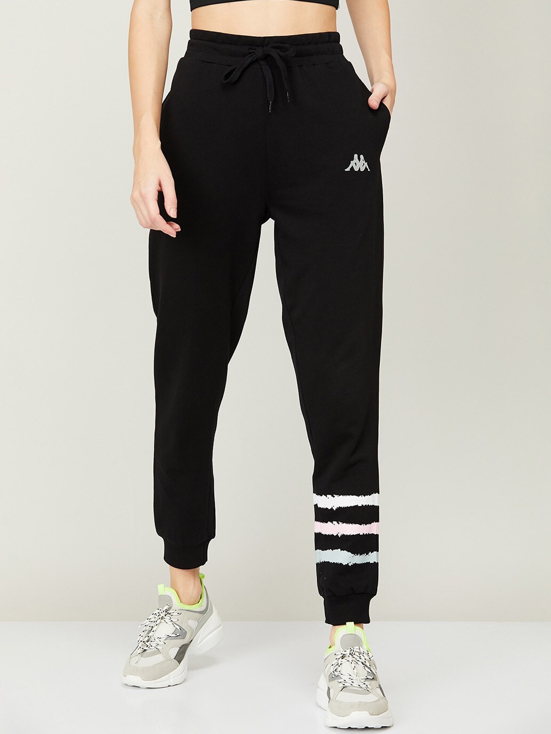 

Kappa Women Black Solid Cotton Joggers