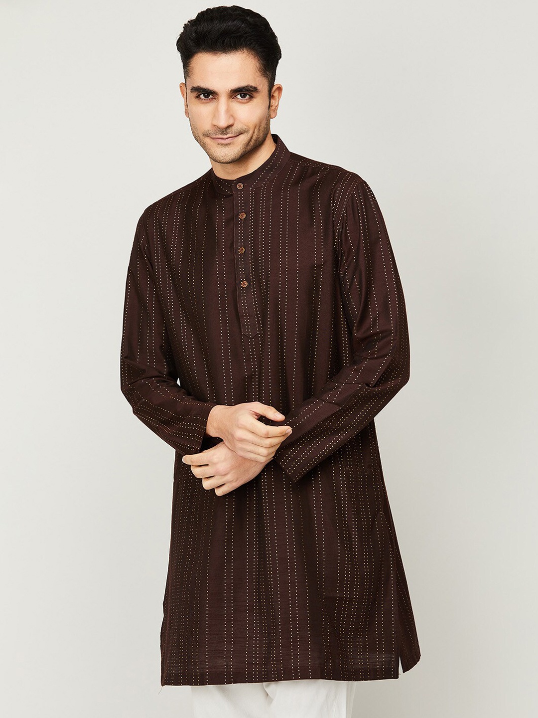 

Melange by Lifestyle Men Brown Printed Kurta