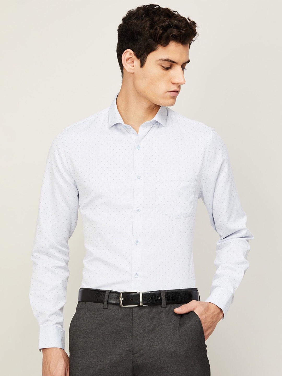 

CODE by Lifestyle Men Blue Slim Fit Printed Casual Shirt