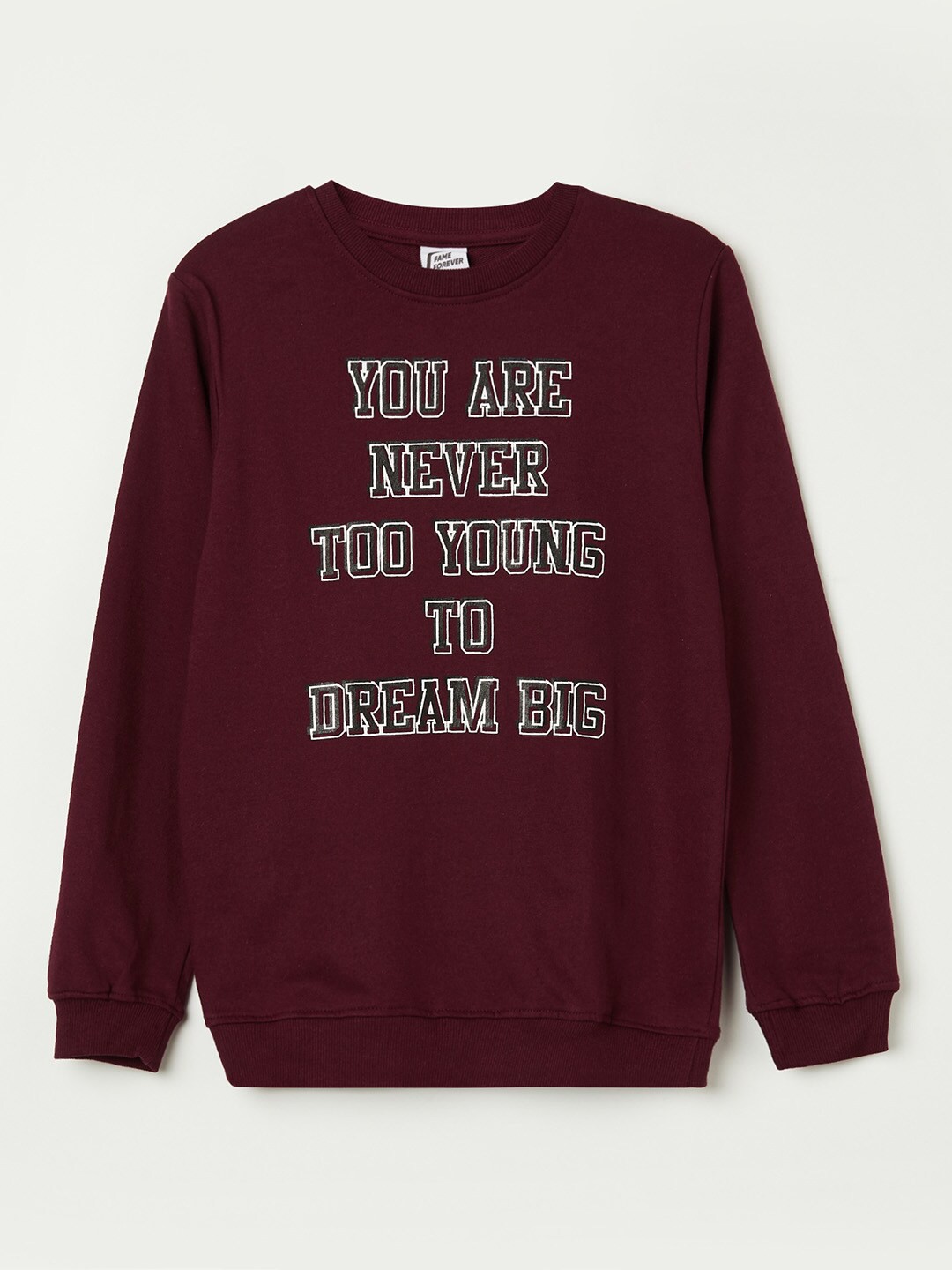 

Fame Forever by Lifestyle Boys Maroon Printed Sweatshirt